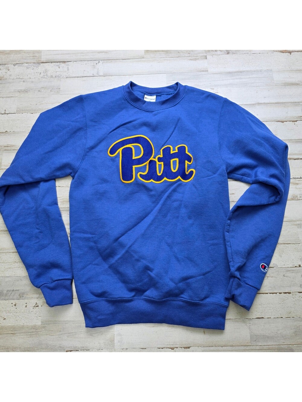 Champion Pitt Panthers Univ Pittsburgh Sweatshirt XS Stiched Logo Crewneck